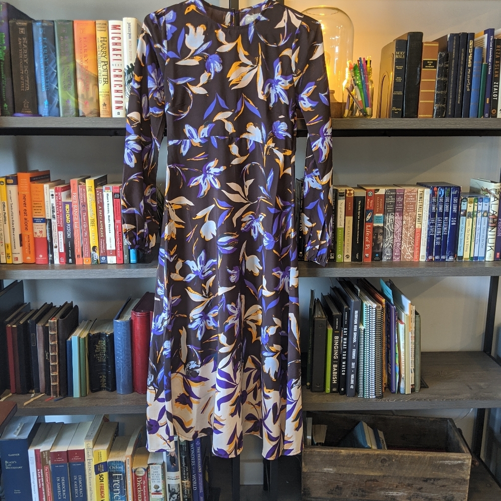 Long Sleeve Empire Waist Midi Dress